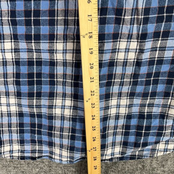 Eddie Bauer Shirt Mens XL Blue Plaid Flannel Button-Up Hiking Outdoor Chore Barn - Picture 10 of 12